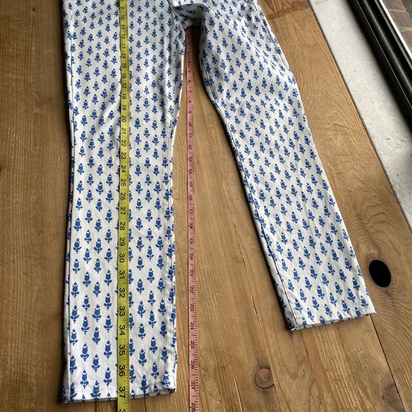 White & Blue Floral Print J CREW Toothpick jeans - Picture 7 of 8